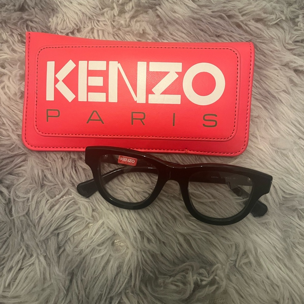 Kenzo Black Eyewear with Bold Pink Case